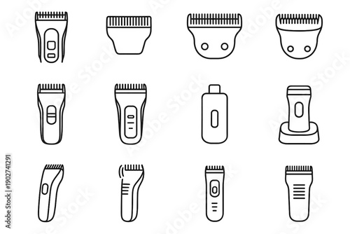 Array pet blade vector cooling power removable handle icon battery grooming trim