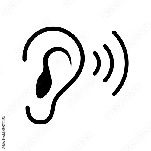 Ear listening icon