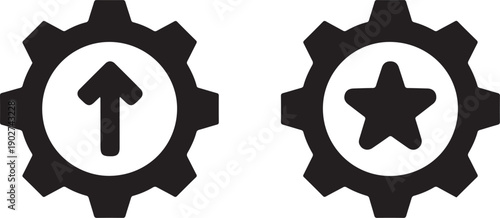 gear ui icon set refresh upload star settings control symbol