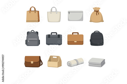 Simple image holder satchel minimal tote smooth bag generation vector basic icon