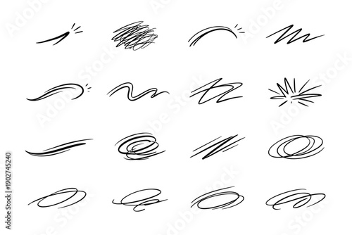 Casual impulsive arc simple image motion stroke vector fast rapid generation gentle