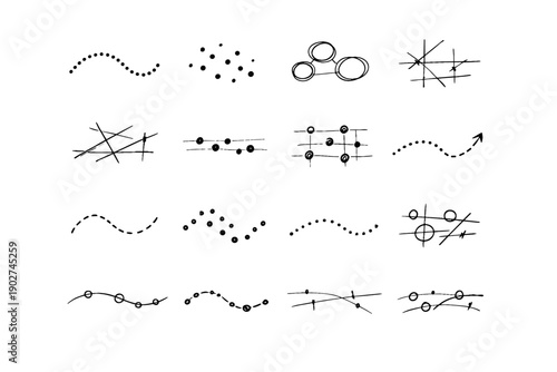 Alignment dots icon simple structure generation casual marks vector organic trail image