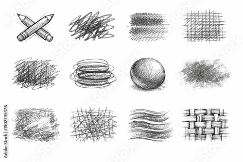 Strokes image generation lines icon crosshatch passes contour scumbled simple vector stacked
