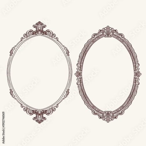 Vintage baroque and rococo frame with ornamental flourishes, scrollwork, and classic decorative borders. Ideal for elegant invitations, wedding stationery, and luxury design projects.