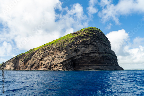 Mauritius, Coin de Mire - 18 April 2022 - View of the rocky island of Coin de Mire off the coast of Mauritius