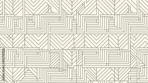 Seamless geometric pattern featuring intricate grey lines creating an abstract modern decorative background texture design wallpaper