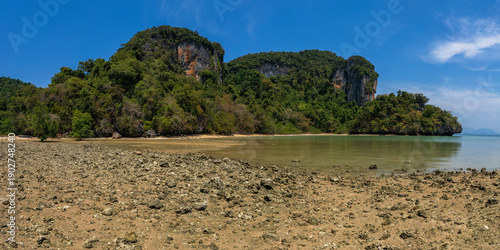 tropical beach on tropical island koh yao noi in thailand