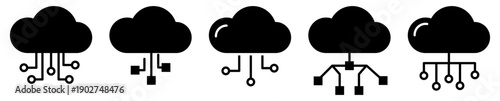 Cloud computing flat icons
