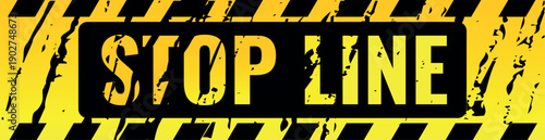 Stop line crime scene ribbon. Hazard stripe