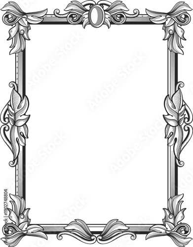Victorian gallery frame. Old classic ornament border