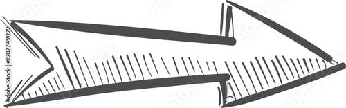 Doodle arrow. Hand drawn pointing direction symbol