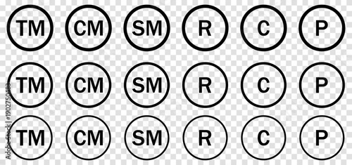 Registered line trademark icons