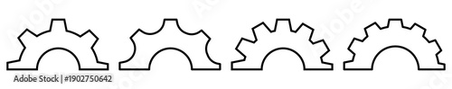 Set of line gear icons