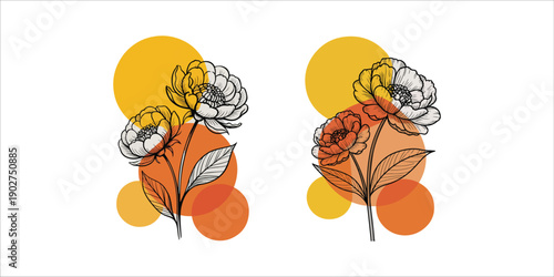  flower isolated on white background as package design element