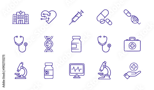 Healthcare medical icons set flat design vector illustration scalable graphic