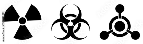 Set of radiation, biological and chemical hazard icon