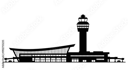 airplane airport vector silhouette