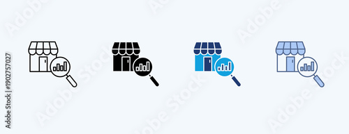 Market Research Multiple Icon Illustration Vector