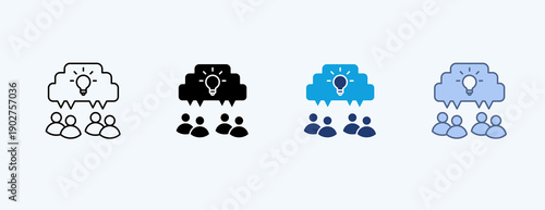 Collaboration Multiple Icon Illustration Vector