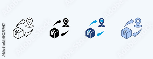 Logistic Multiple Icon Illustration Vector