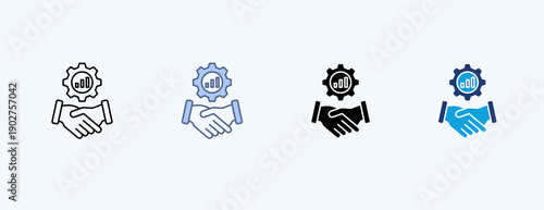 Partnership Multiple Icon Illustration Vector