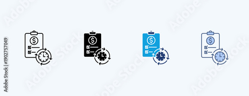 Financial Planning Multiple Icon Illustration Vector