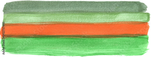 Horizontal watercolor background with paint strokes of green shades.