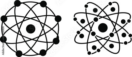 Black and white of atomic structures atoms molecules science