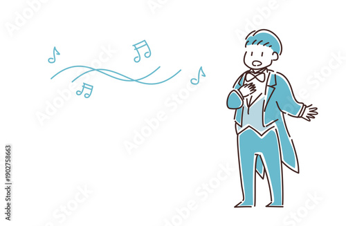 歌をうたう男性のベクターイラスト