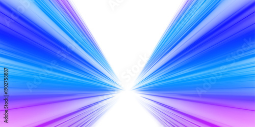 Curved violet and blue neon streaks flow like ribbons across a dark space. Luminous motion lines convey fast digital energy. Vector illustration ideal for tech or cyber visuals. PNG