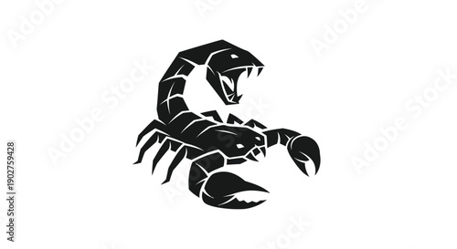 Black scorpion illustration on white background