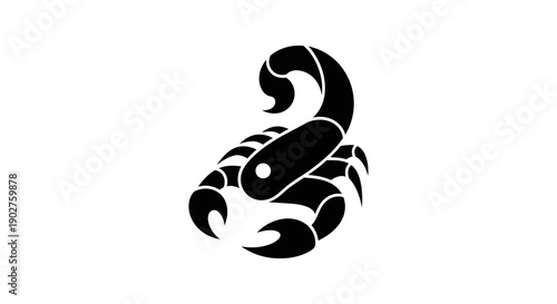 Black scorpion silhouette on white background