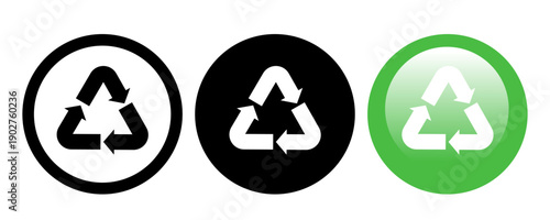 Recycle icon set. Vector flat icon isolated on white background.