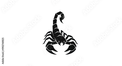 Black scorpion silhouette on white background