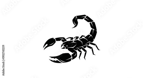Black scorpion silhouette on white background