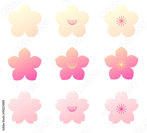 うめももさくら_日本の春｜梅,桃,桜,グラデーション