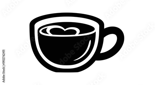 Black rhino silhouette on white background