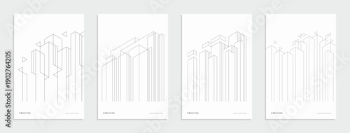 Abstract geometric technological company brochure. Vector business flyer.