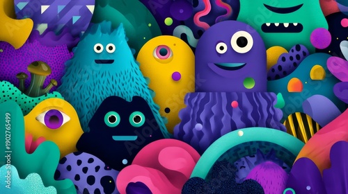 Surreal Playful AI Illustration with Imaginative Whimsical Characters, Vibrant Subtle Colors, Abstract Joyful Forms, Clean Composition with Negative Space for Headline