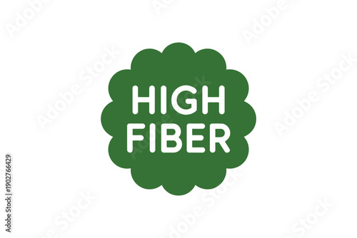 A green logo with the words 'High Fiber' on a white background for healthy food branding