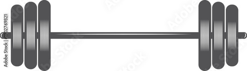 A black and white image of a barbell with a black handle