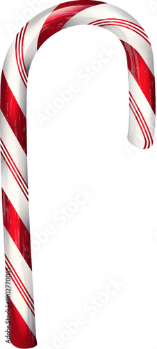 A red and white striped cane