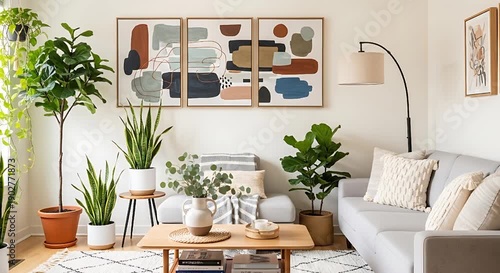 Bright Scandinavian Style Living Room Interior