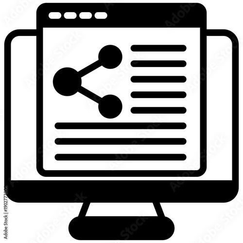 Backlink Glyph Icon, Mini Illustration For Modern Concept, Ui, Ux Web And App Development. Related To Seo And Online Marketing.