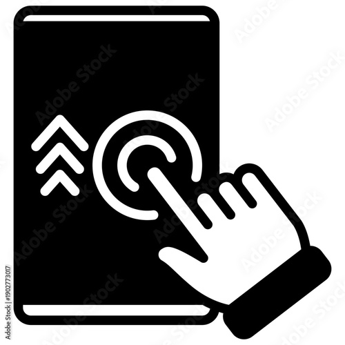 Click Action Glyph Icon, Mini Illustration For Modern Concept, Ui, Ux Web And App Development. Related To Seo And Online Marketing.