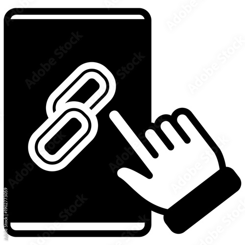 Link Glyph Icon, Mini Illustration For Modern Concept, Ui, Ux Web And App Development. Related To Seo And Online Marketing.