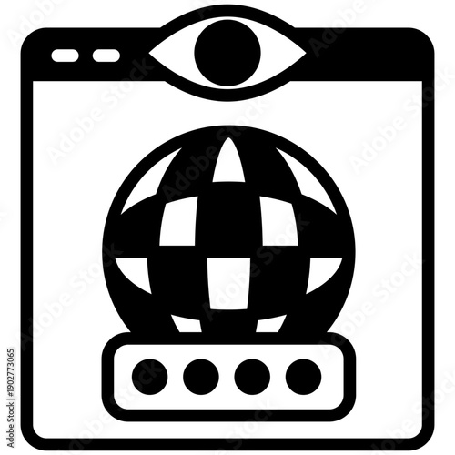 Visibility Glyph Icon, Mini Illustration For Modern Concept, Ui, Ux Web And App Development. Related To Seo And Online Marketing.