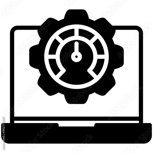Optimization Glyph Icon, Mini Illustration For Modern Concept, Ui, Ux Web And App Development. Related To Seo And Online Marketing.