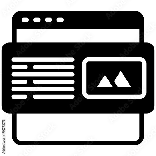 Rich Snippet Glyph Icon, Mini Illustration For Modern Concept, Ui, Ux Web And App Development. Related To Seo And Online Marketing.