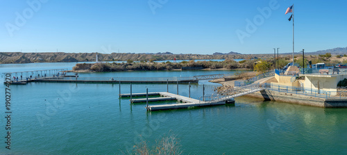 Lake Havasu rural landscape panorama Arizona.